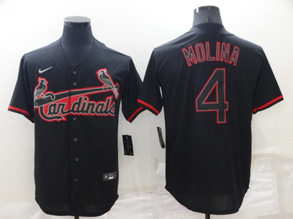 Men's St.Louis Cardinals ACTIVE PLAYER Custom Black shadow Cool Base Stitched Baseball Jersey